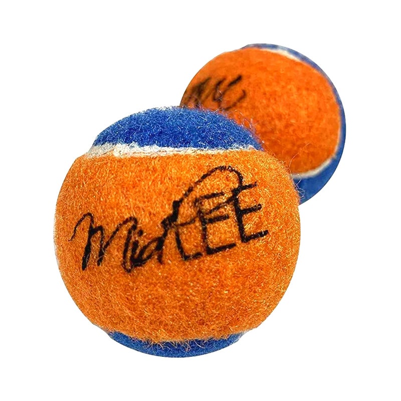 Midlee Squeaky Mini Tennis Ball for Dogs 1.5"- Pack of 12 (Orange/Blue) - Image 2
